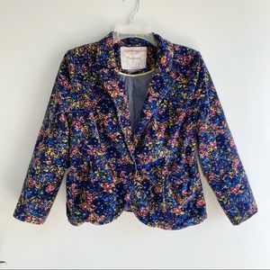 Anthropologie Cartonnier | Corduroy Floral Blazer